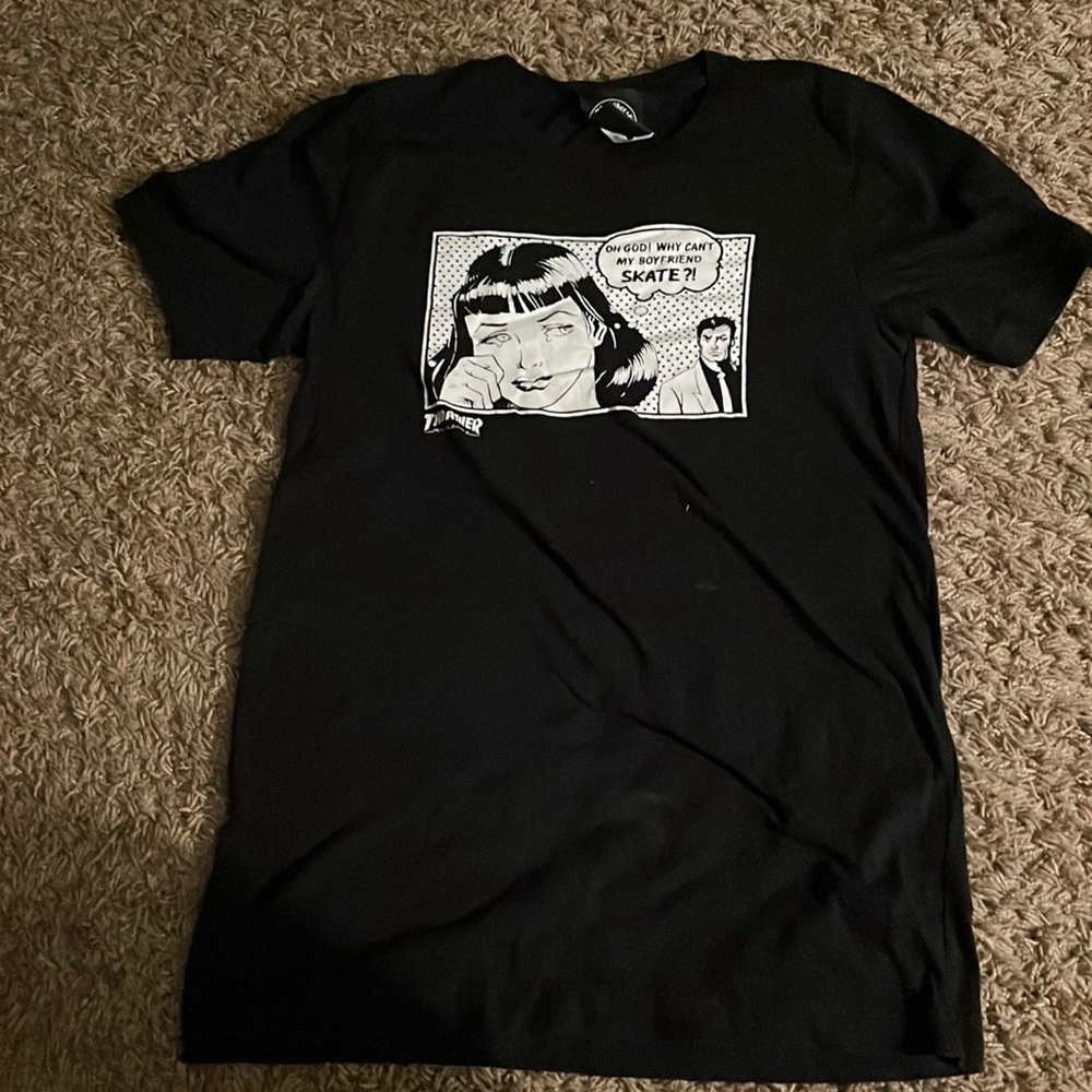 Thrasher T-Shirt, Size XS, Black